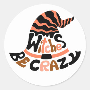 Spooky Halloween Vibe-Witches by Crazy Hat Classic Round Sticker