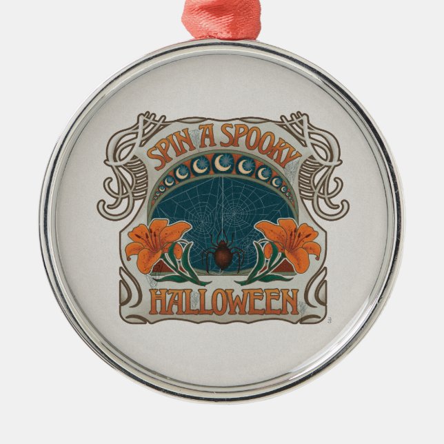 Spooky Halloween Victorian Gothic Style Metal Tree Decoration (Front)