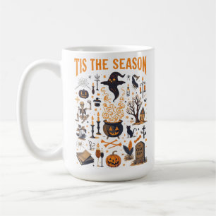 Spooky Halloween Vintage Design – Ghost, Pumpkin Coffee Mug