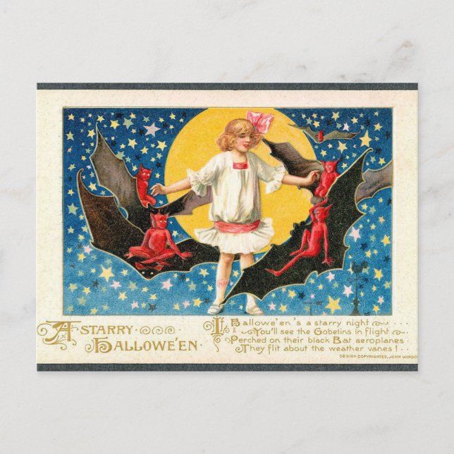 Spooky Halloween Vintage Holiday postcard (Front)