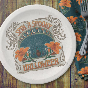 Spooky Halloween Vintage Style Paper Plate