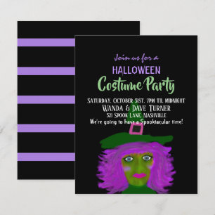 Spooky Halloween Witch Costume Party Invitation