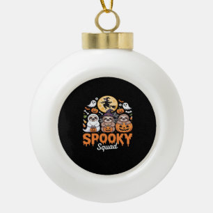 Spooky Halloween Witch Funny Horror Sloths Essenti Ceramic Ball Christmas Ornament