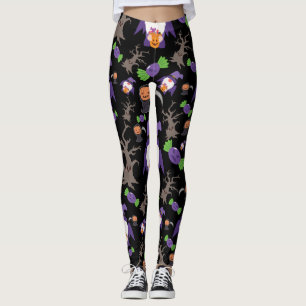 Spooky Halloween Witch Gnome Leggings