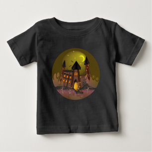 Spooky Halloween witch house and vampires castle Baby T-Shirt