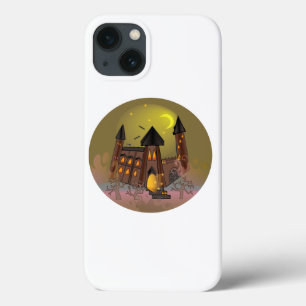 Spooky Halloween witch house and vampires castle  iPhone 13 Case