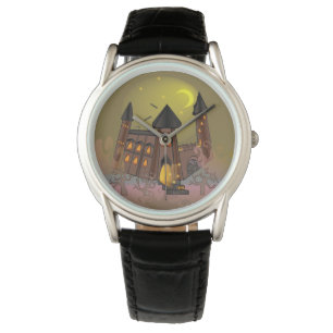 Spooky Halloween witch house and vampires castle  Watch