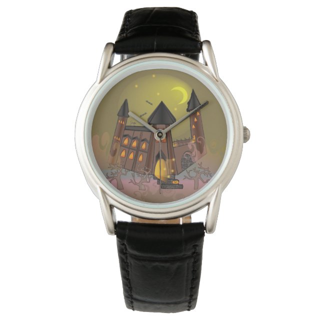 Spooky Halloween witch house and vampires castle  Watch (Front)