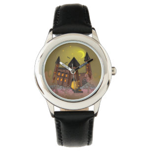 Spooky Halloween witch house and vampires castle Watch