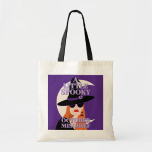 Spooky Halloween Witch October Mischief Tote Bag