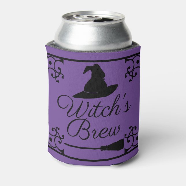 Spooky Halloween Witch's Brew in Poison Purple Can Cooler (Can Back)