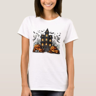 Spooky Halloween with pumpkins and ghosts T-Shirt