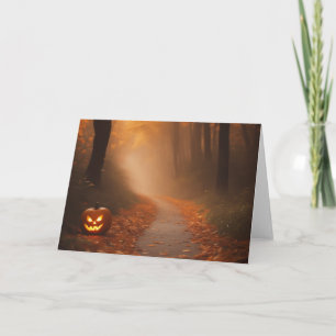 Spooky Halloween Woods Thank You Card
