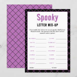 Spooky Halloween Word Games Word Scramble