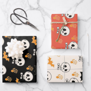 spooky Halloween Wrapping Paper Sheet