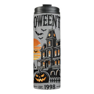 Spooky Halloweentown Haunted House Scene Thermal Tumbler