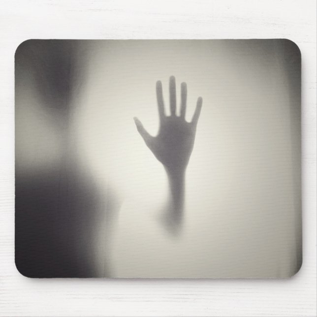 Spooky Hand on the Glass Panel Halloween Mousepad (Front)