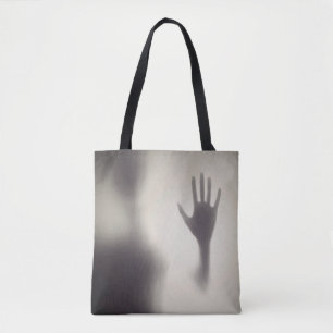 Spooky Hand on the Glass Panel Halloween Tote Bag