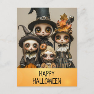 Spooky Happy Halloween Anime Girl Postcard