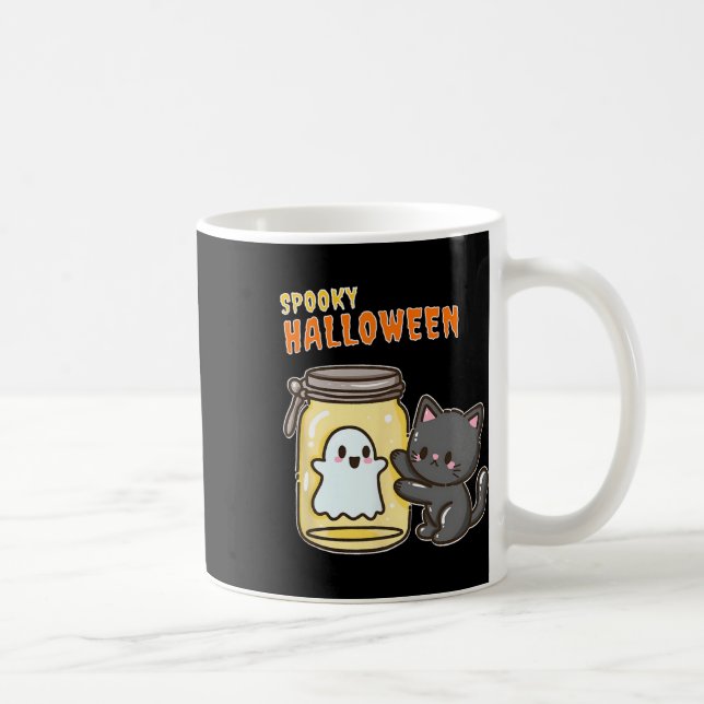 Spooky Happy Halloween Cat  Coffee Mug (Right)