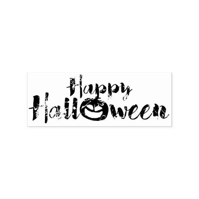 Spooky Happy Halloween Custom Rubber Stamp (Imprint)
