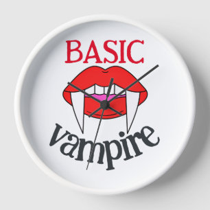 Spooky Happy Halloween party Basic vampire teeth Clock