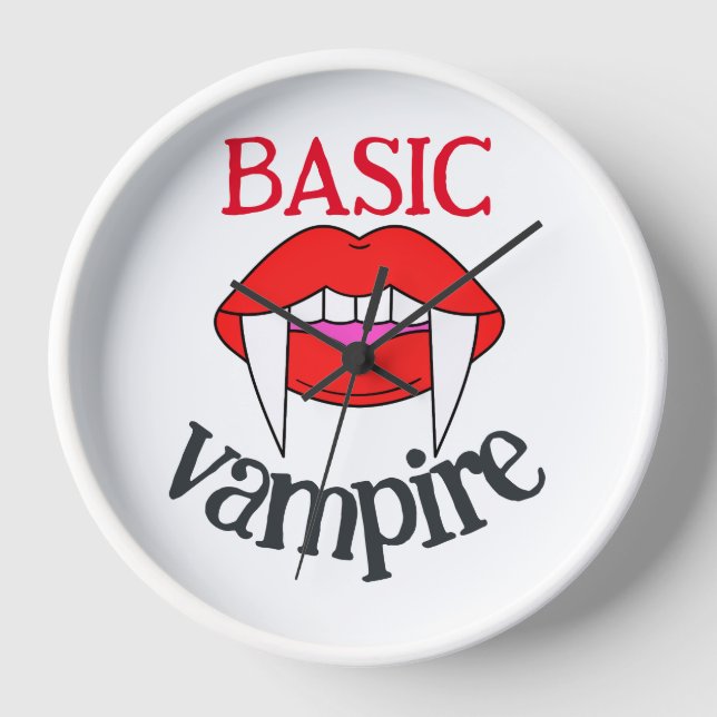 Spooky Happy Halloween party Basic vampire teeth Clock (Front)