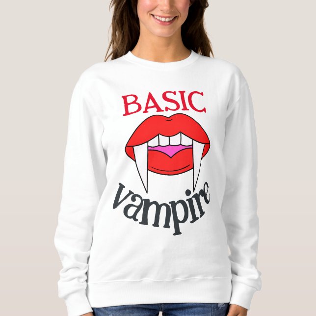 Spooky Happy Halloween party Basic vampire teeth Sweatshirt (Front)
