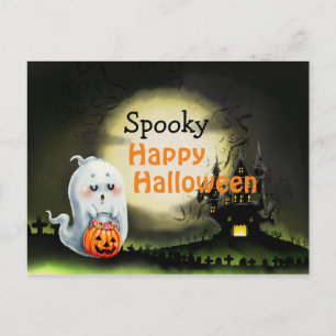 Spooky Happy Halloween Postcard