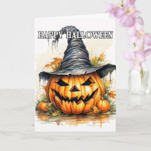 Spooky Happy Halloween Pumpkin Card