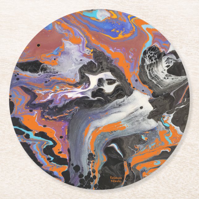 Spooky Happy Halloween Round Paper Coaster (Front)