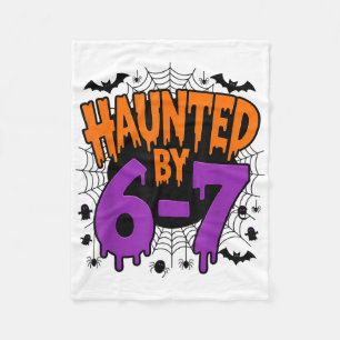 Spooky Haunted 67 Meme Six Seven 6-7 Funny Humor Fleece Blanket