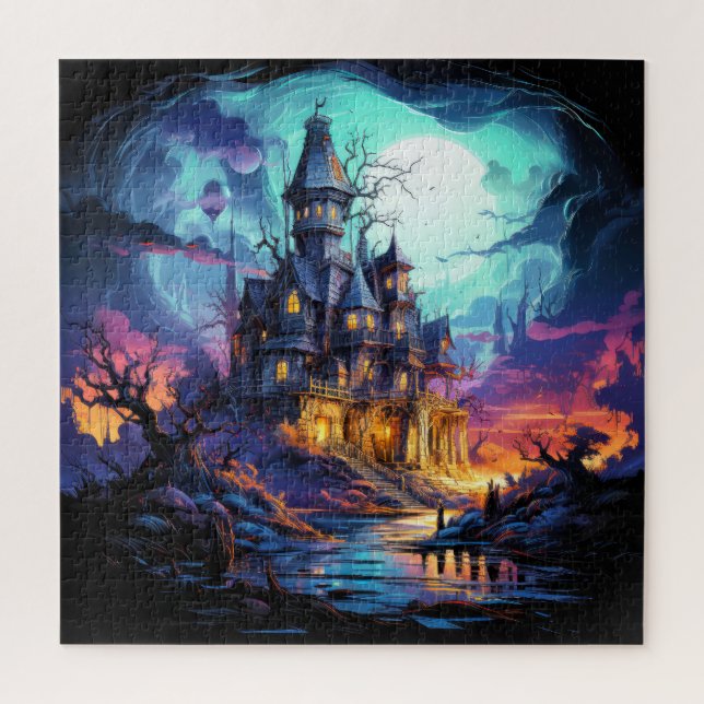 Spooky Haunted Dwelling Under A Full Jigsaw Puzzle (Vertical)