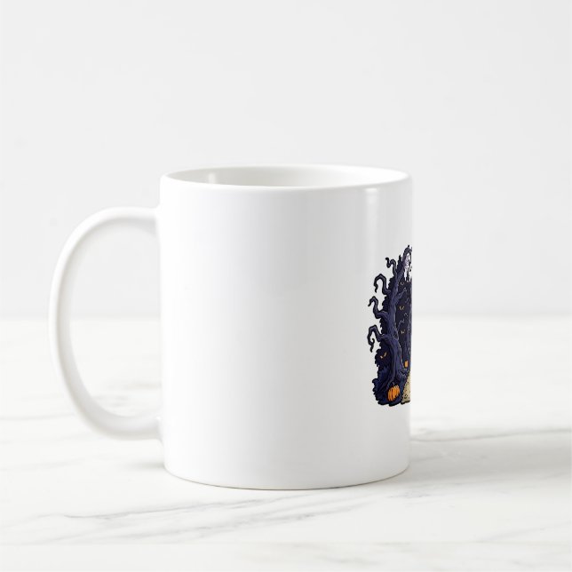 Spooky Haunted Forest Path Moonlight Art Coffee Mug (Left)