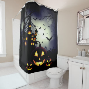 Spooky Haunted Halloween Night Shower Curtain