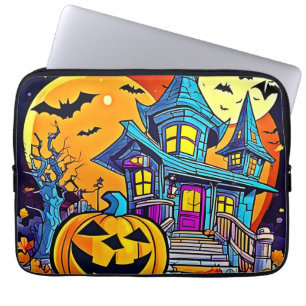 Spooky Haunted House Artwork Laptop Sleeve