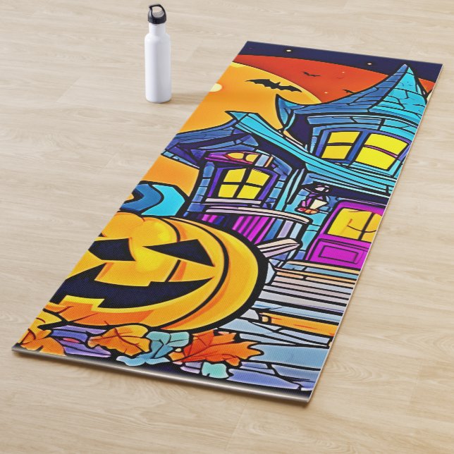 Spooky Haunted House Artwork Yoga Mat (In Situ)