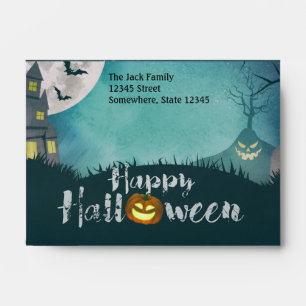 Spooky Haunted House Costume Night Sky Halloween Envelopes