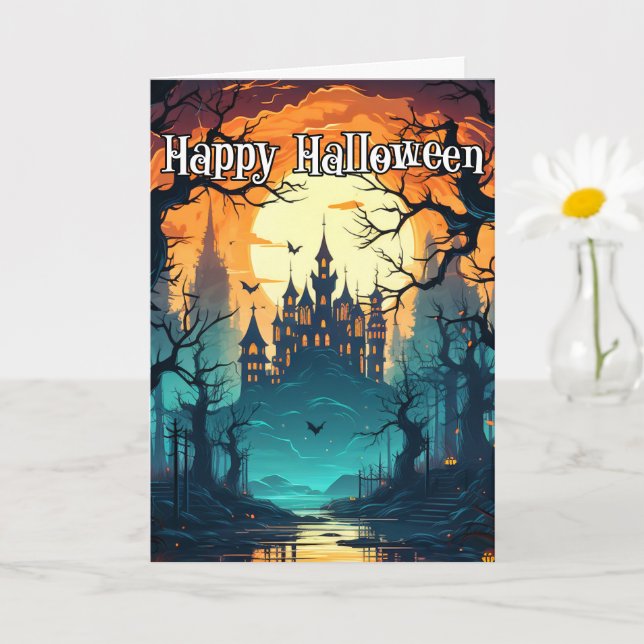 Spooky Haunted House | Full Moon Card (Small Plant)