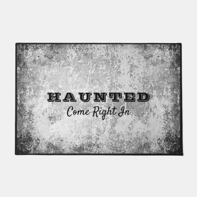Spooky Haunted House Grunge Old Distressed Doormat (Front)