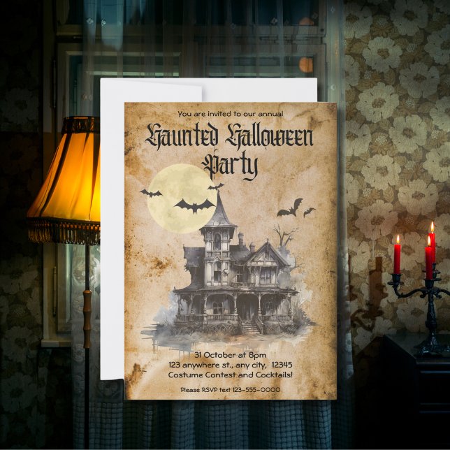 Spooky Haunted House Halloween Costume Party Invitation (Creator Uploaded)