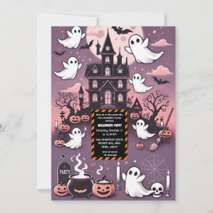 Spooky Haunted House Halloween Custom Ghost Theme Invitation