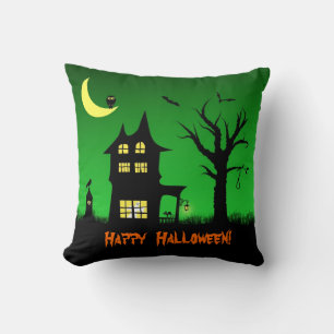 Spooky Haunted House Halloween Decorative Cushion