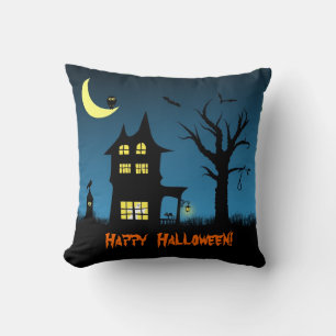 Spooky Haunted House Halloween Decorative Cushion