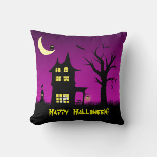 Spooky Haunted House Halloween Decorative Cushion