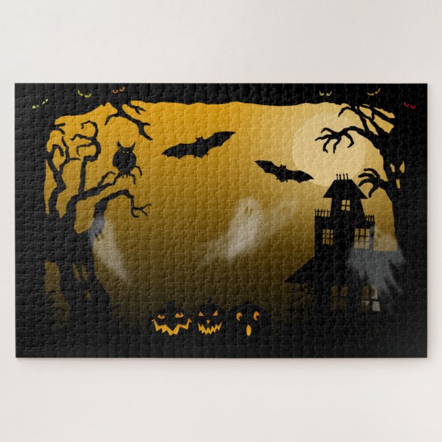 Spooky Haunted House Halloween Jigsaw Puzzle (Horizontal)