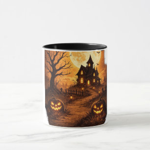 Spooky Haunted House Halloween Mug