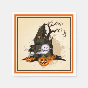 Spooky Haunted House Halloween Napkin