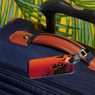 Spooky Haunted House Halloween Night  Luggage Tag
