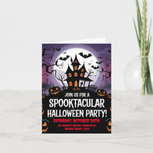 Spooky Haunted House Halloween Party Design Invitation
